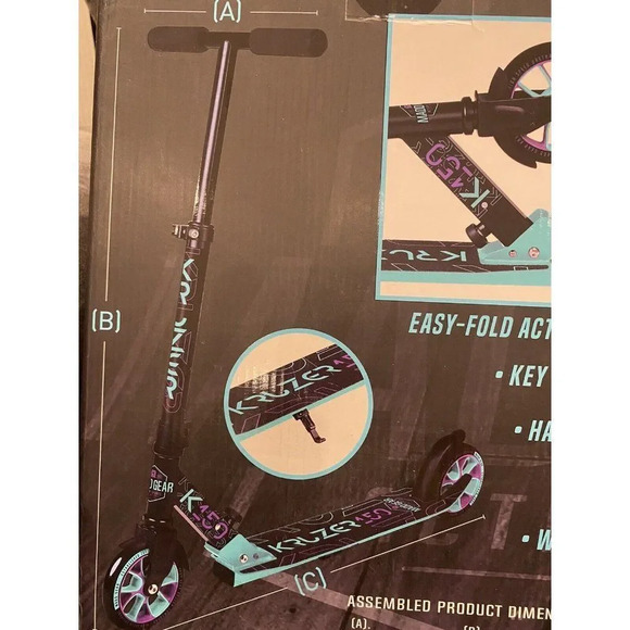 KRUZER 150 FOLDING CRUISER SCOOTER BRAND NEW - NEVER OPENED-  TEAL/BLACK - Picture 6 of 12